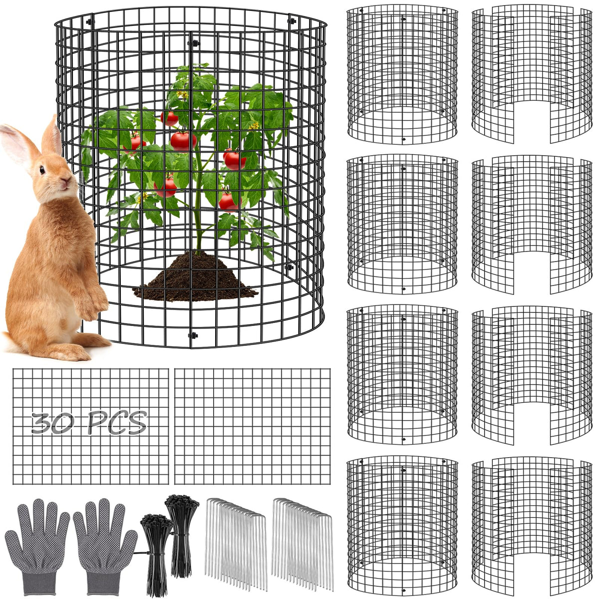 Aifanss plant protector cage surrounding vegetables to deter rabbits