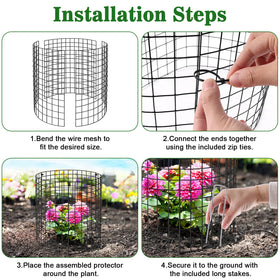 Aifanss protectors with stakes and zip ties for stable placement in a garden.