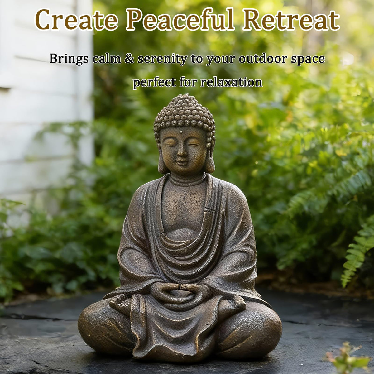 Aifeorzo Buddha statue close-up serene face for meditation space.