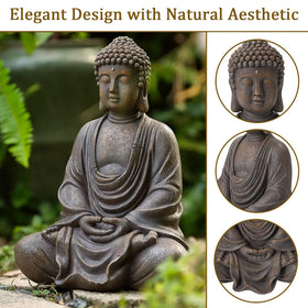 Aifeorzo Buddha statue bronze-finish detail highlights elegant design.