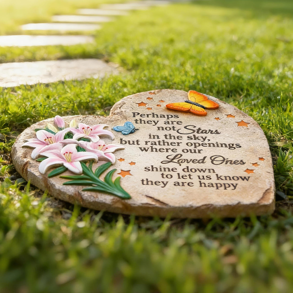 Aifeorzo heartstone garden stone outdoors as a tranquil memorial feature
