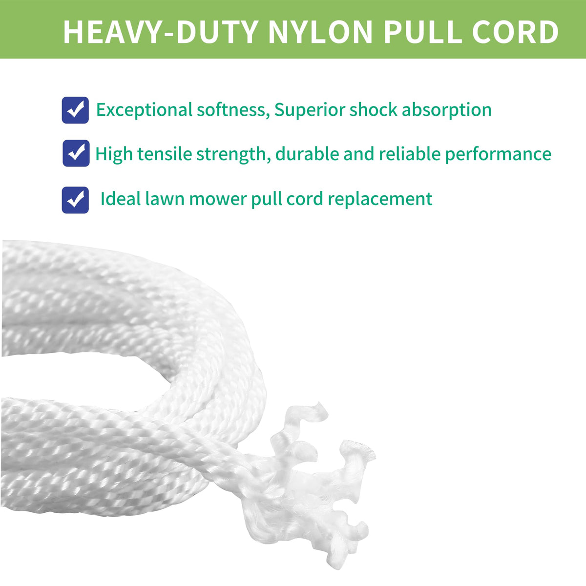 A.I.FORCE mower start rope installed on a mower for fast starts