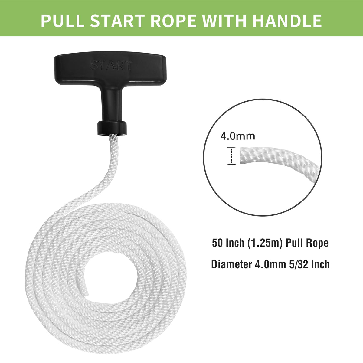 Close-up of A.I.FORCE nylon pull rope showing strength and flexibility for tough starts
