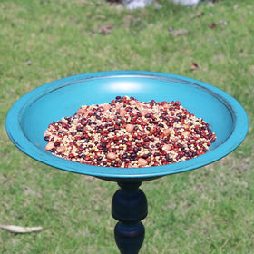AIHAOKAN blue bird bath doubles as elegant garden decor.