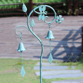 AIHAOKAN metal yard art dragonfly-bell stake complements patios with gentle wind chimes.
