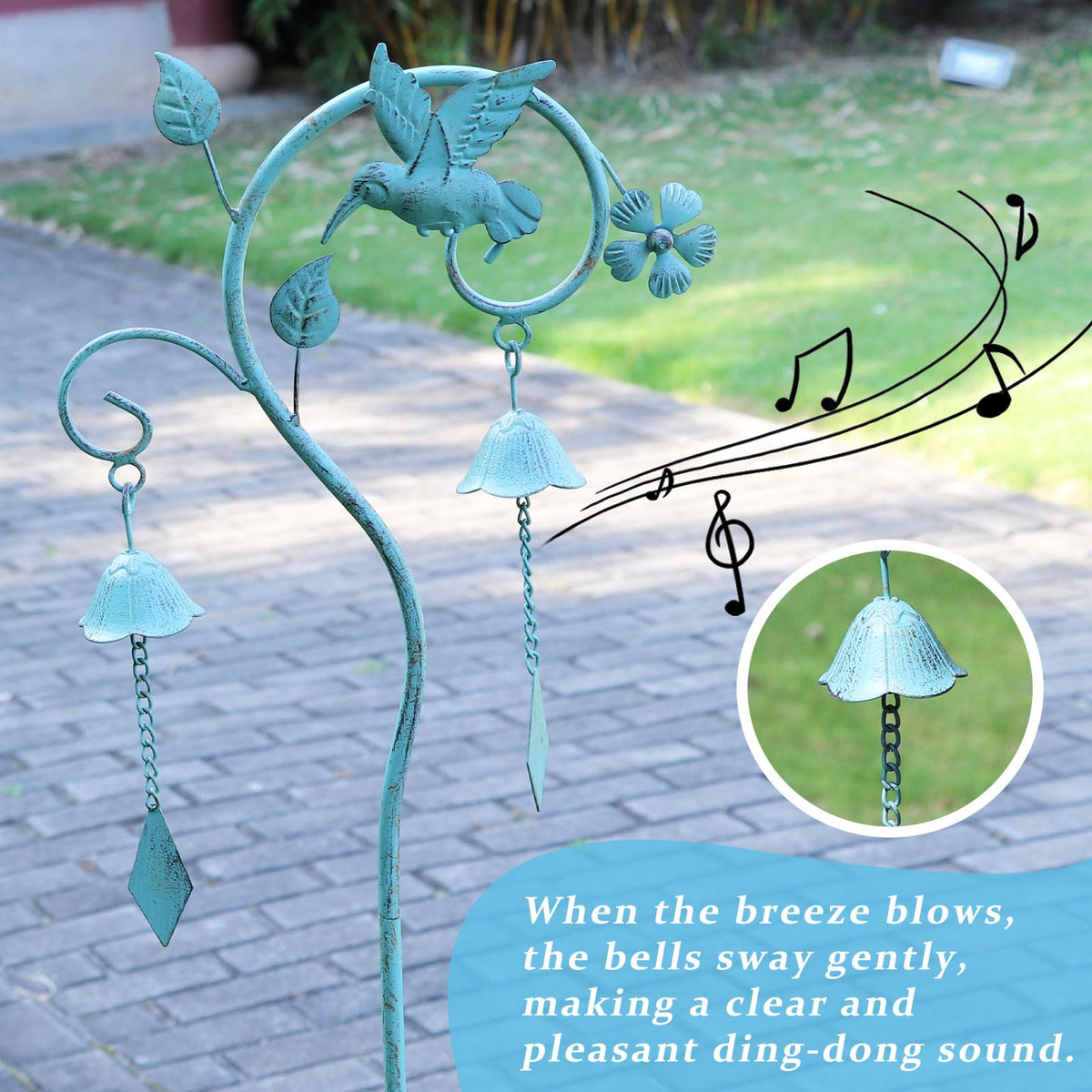 AIHAOKAN outdoor garden art stake, weather-friendly metal for year-round display.