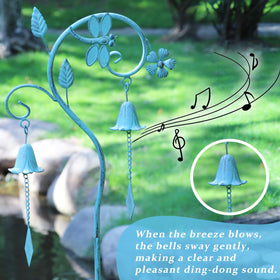 AIHAOKAN wind chime garden stake shines as bells sway in breeze.