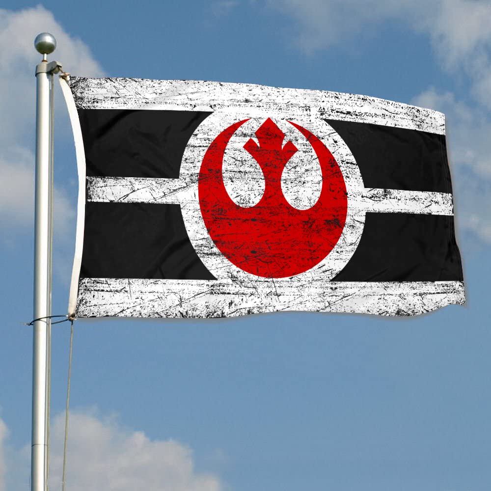 Aihccy Rebel Alliance flag back view, high visibility from both sides for events.