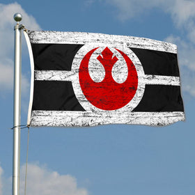 Aihccy Rebel Alliance flag back view, high visibility from both sides for events.