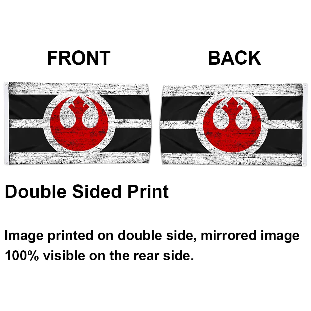 Aihccy Rebel Alliance flag with metal grommets, easy mounting for banners at gatherings.