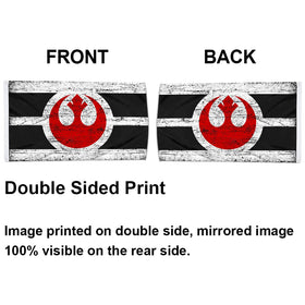 Aihccy Rebel Alliance flag with metal grommets, easy mounting for banners at gatherings.