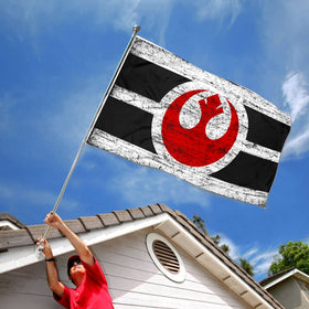 Aihccy Rebel Alliance flag stitching close-up, reinforced seams for lasting outdoor display.