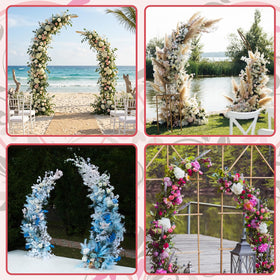 AIHSUMC gold arch supports balloons for festive photo corners and celebrations.