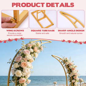AIHSUMC gold arch with flowers and vines showcases elegant floral backdrop ideas.