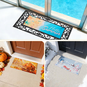 AIHSUMC seasonal welcome insert winter snowflakes evokes cozy entry