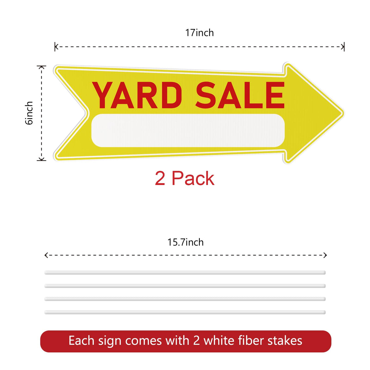 Aijmguo yard sale right arrow sign guides drivers from opposite directions.