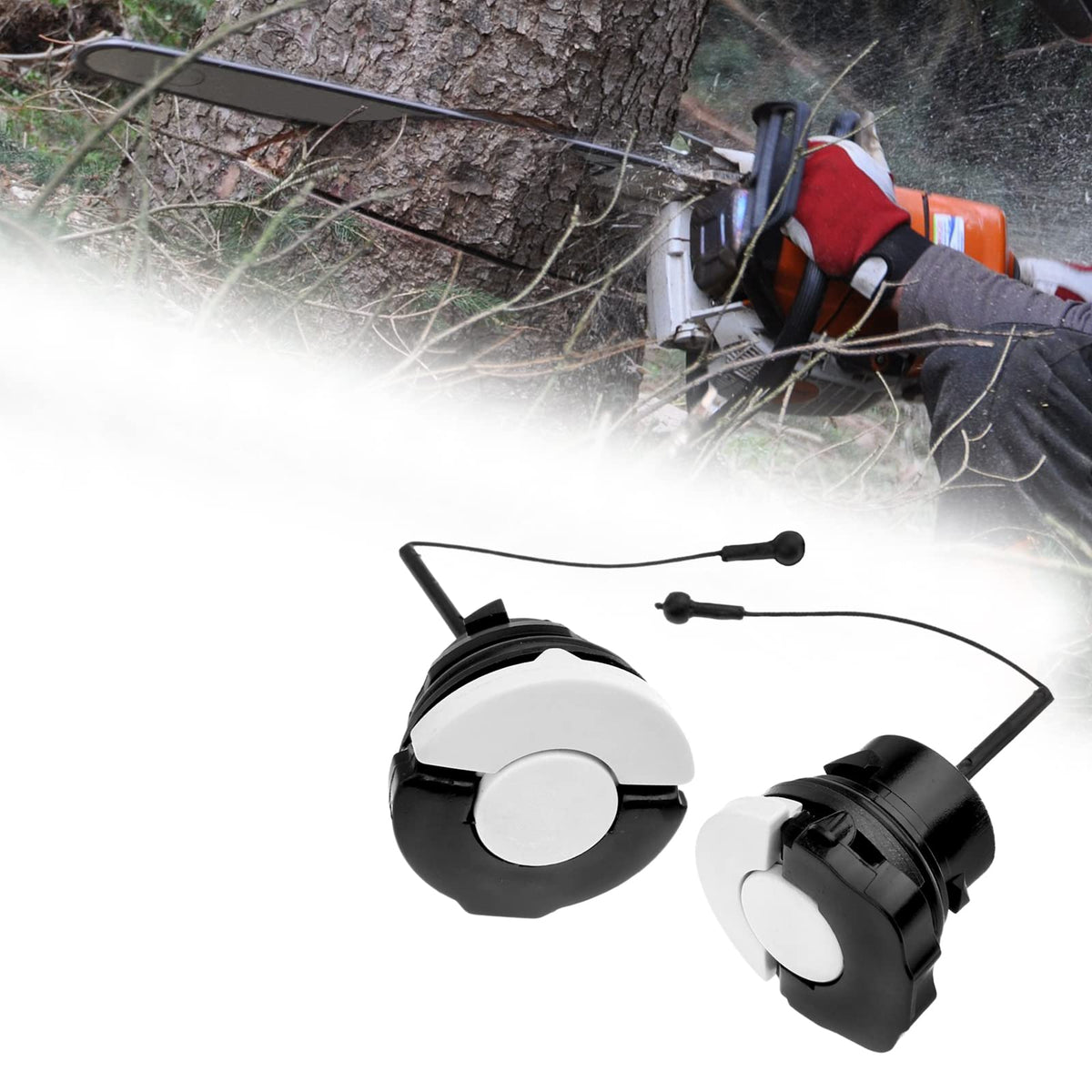 AILEETE package includes fuel cap and oil cap for quick replacement