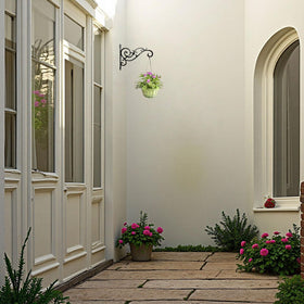 Rust resistant finish keeps AIM and GGKK metal hanger looking new outdoors.