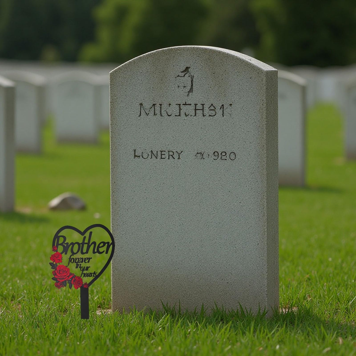 AIM & GGKK easy-to-install stake for temporary or permanent memorials.