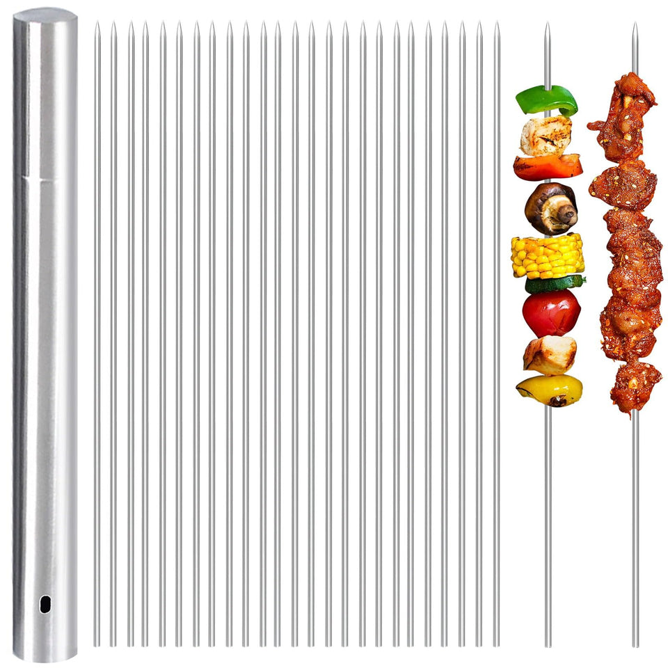 AIMEIKI 100-pack 15.2-inch stainless kabob skewers for effortless backyard grilling