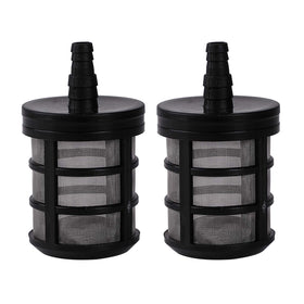 Aimela two-pack hose filter for pumps helps prevent clogs during spraying.