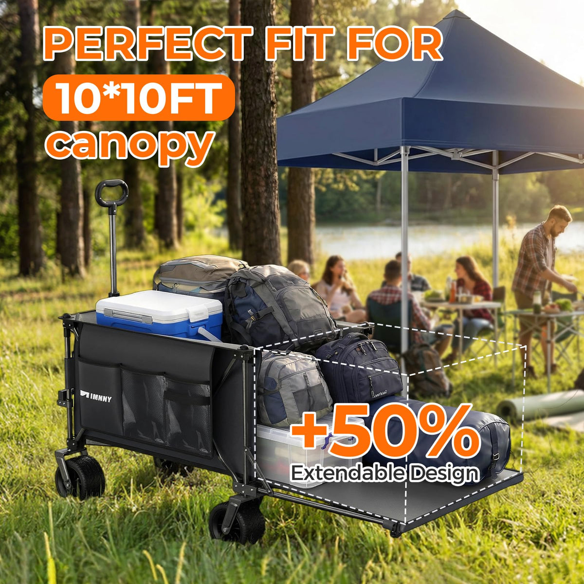 Aimnny 300L foldable wagon delivers expansive cargo space for camping gear