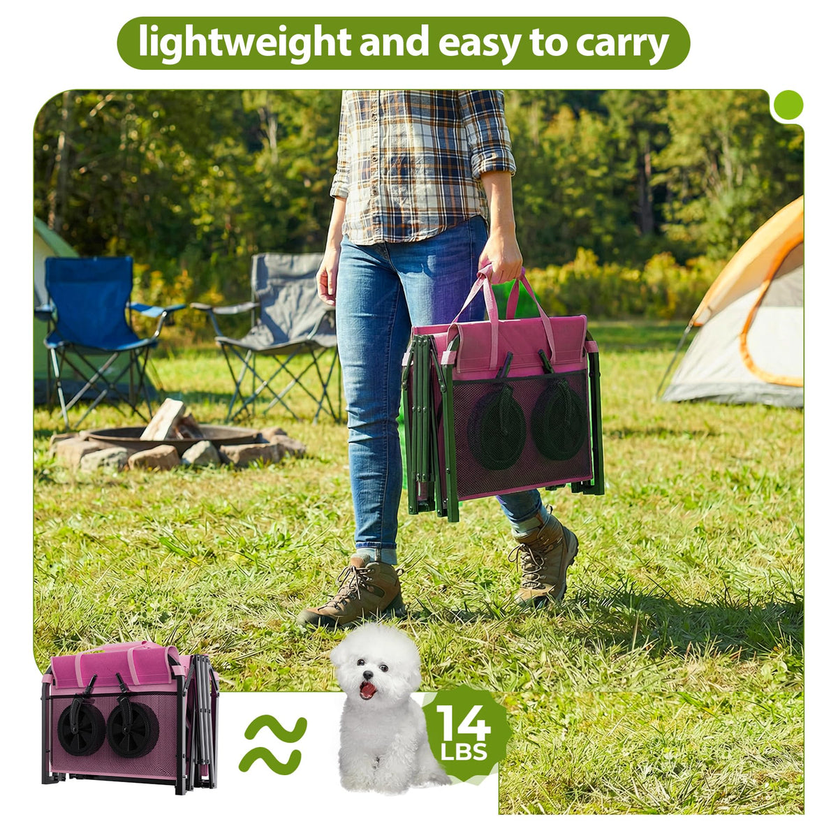 Aimnny pink wagon with 75L base and 25L top space.