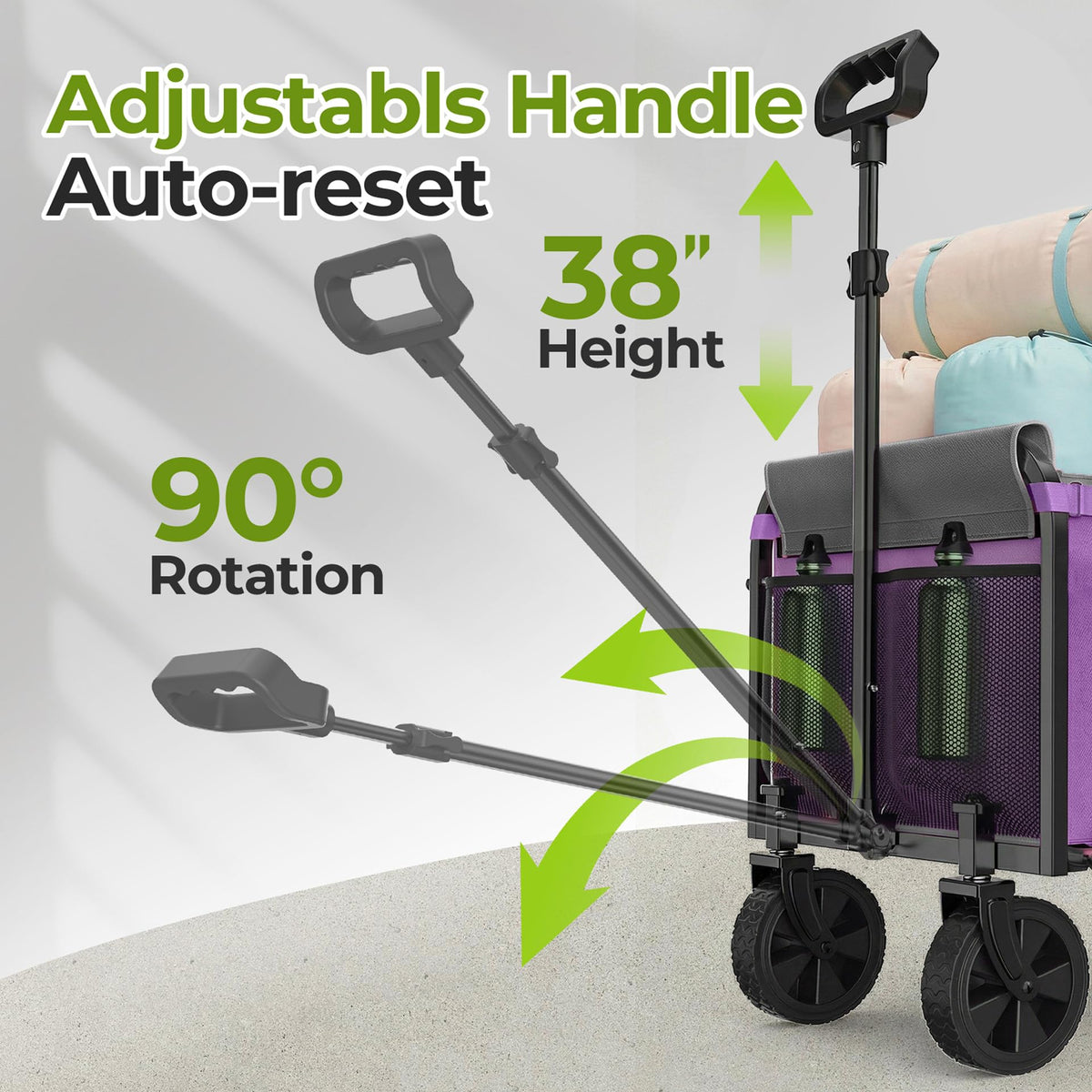 Aimnny wagon 360-degree wheels glide over gravel and grass