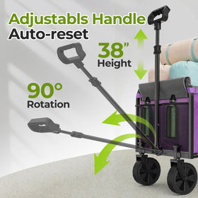Aimnny wagon 360-degree wheels glide over gravel and grass