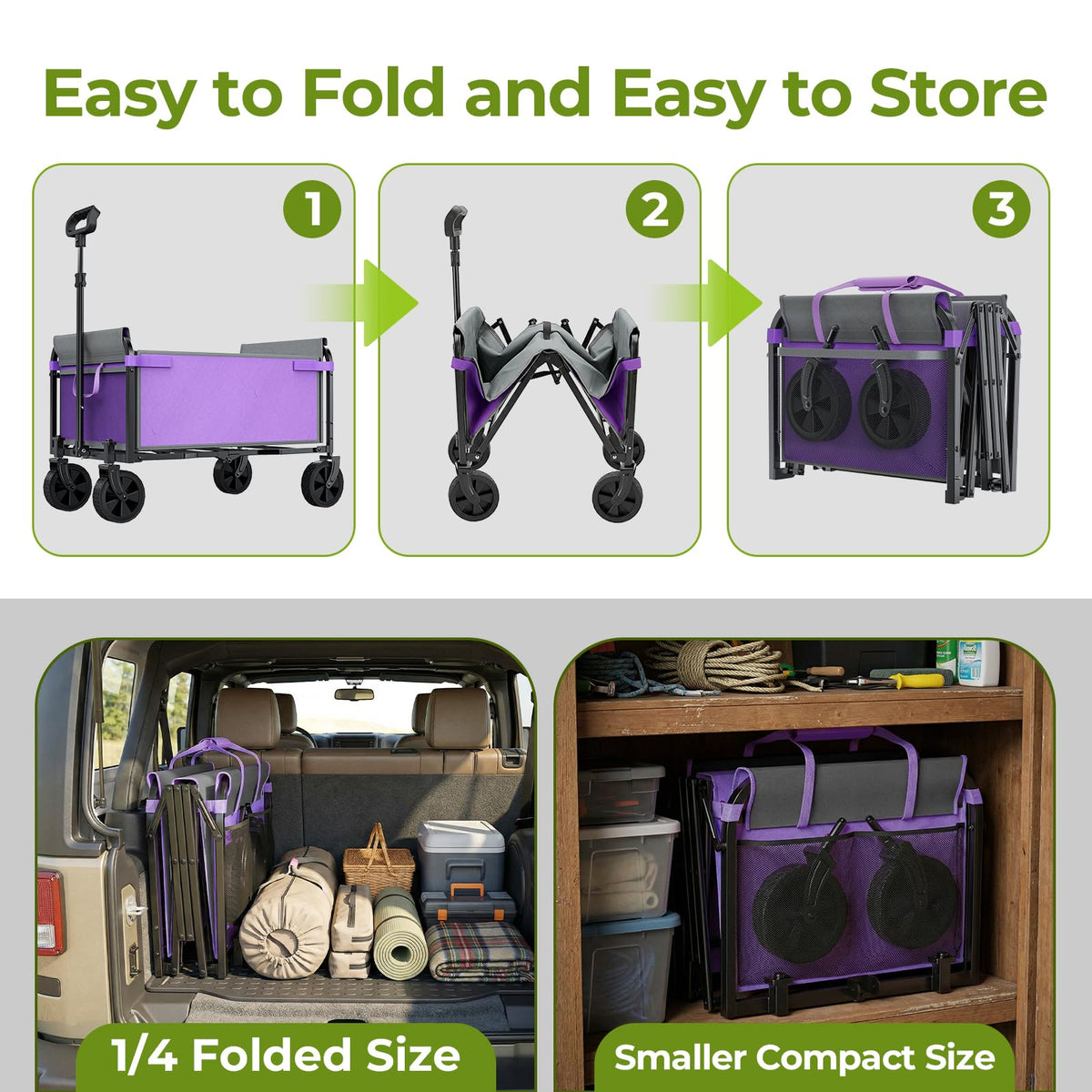 Aimnny wagon includes cupholders and a rear storage pouch