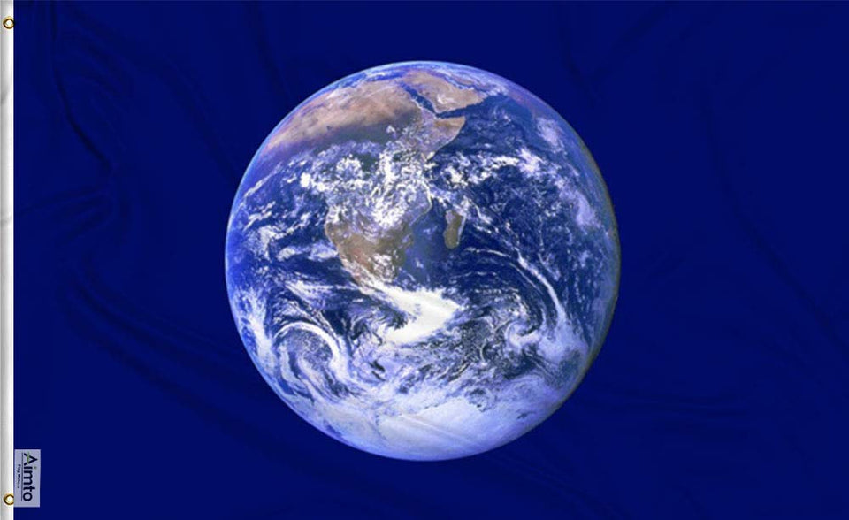 Aimto Earth Flag 3x5 ft with bright dye-sublimated colors for outdoor display.