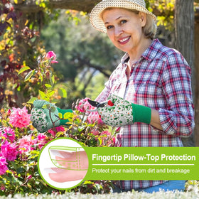 Ainiv floral gloves with soft-knit wrist for secure fit and dust protection