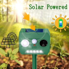 Ainneie Solar Cat Deterrent 2-Pack side view demonstrates weatherproof rugged housing.