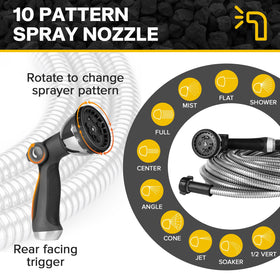 Ainpota hose-length options show expandable reach for larger yards.