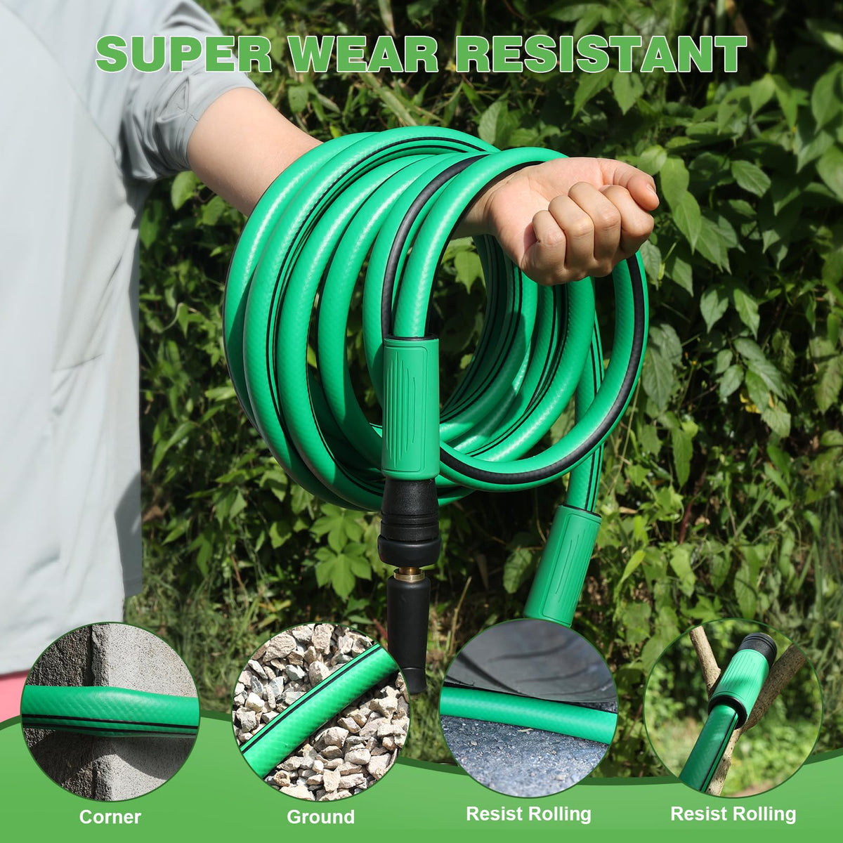 AIODE all-weather hose remains flexible in heat and cold for year-round use.
