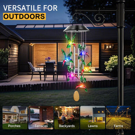 AIONASA hummingbird wind chimes wooden sail and customization detail