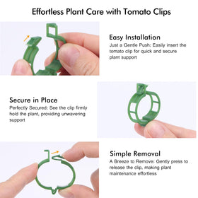 Aipker green tomato clips blend with foliage while supporting growth.