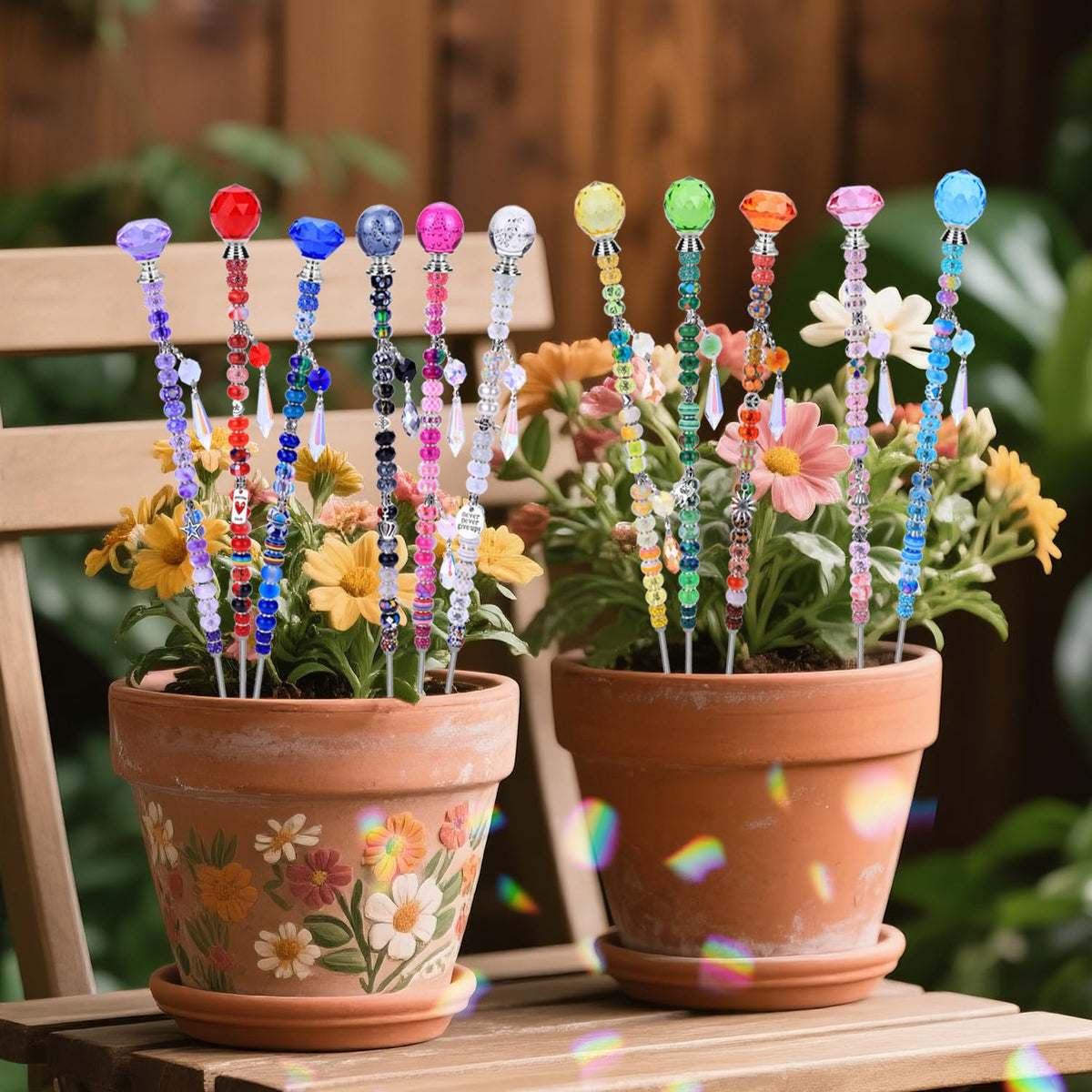 AIPRIDY metal components and stake rods provide sturdy garden accents