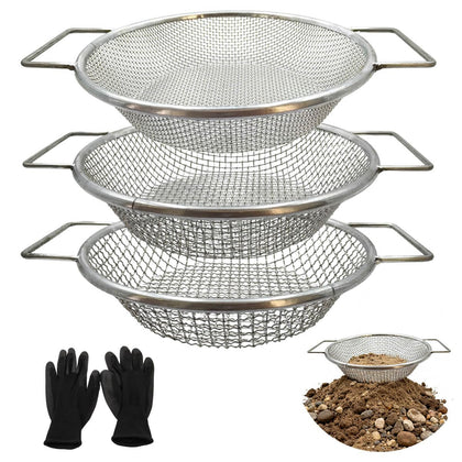 AireKouzia Dirt Sifter with 1-8 inch mesh for fast debris separation.