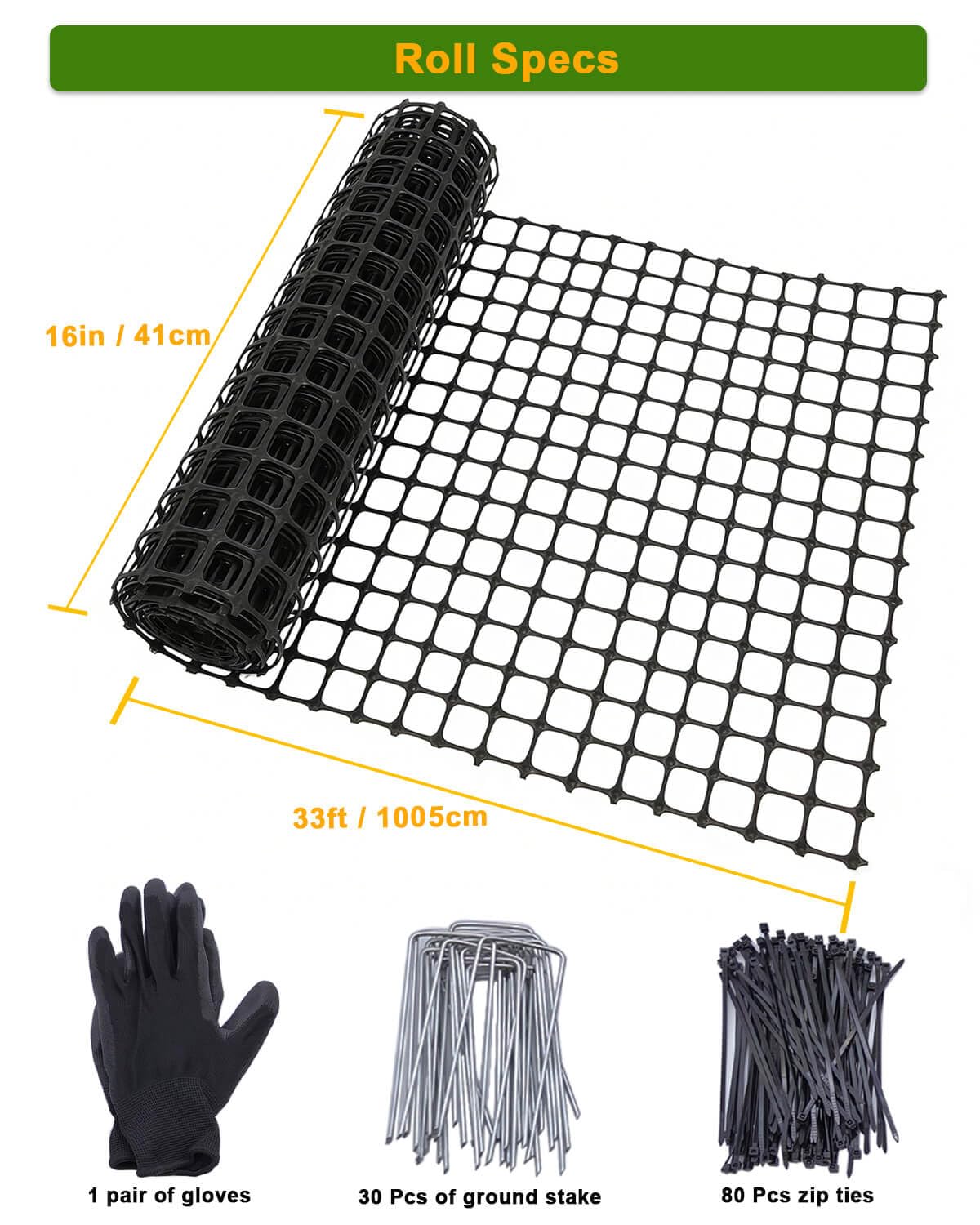 AireKouzia DIY chicken coop netting in black cut-to-size fencing for enclosures