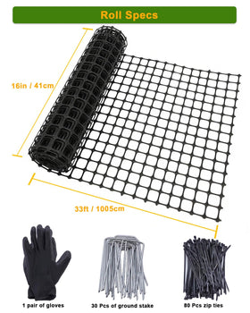 AireKouzia DIY chicken coop netting in black cut-to-size fencing for enclosures