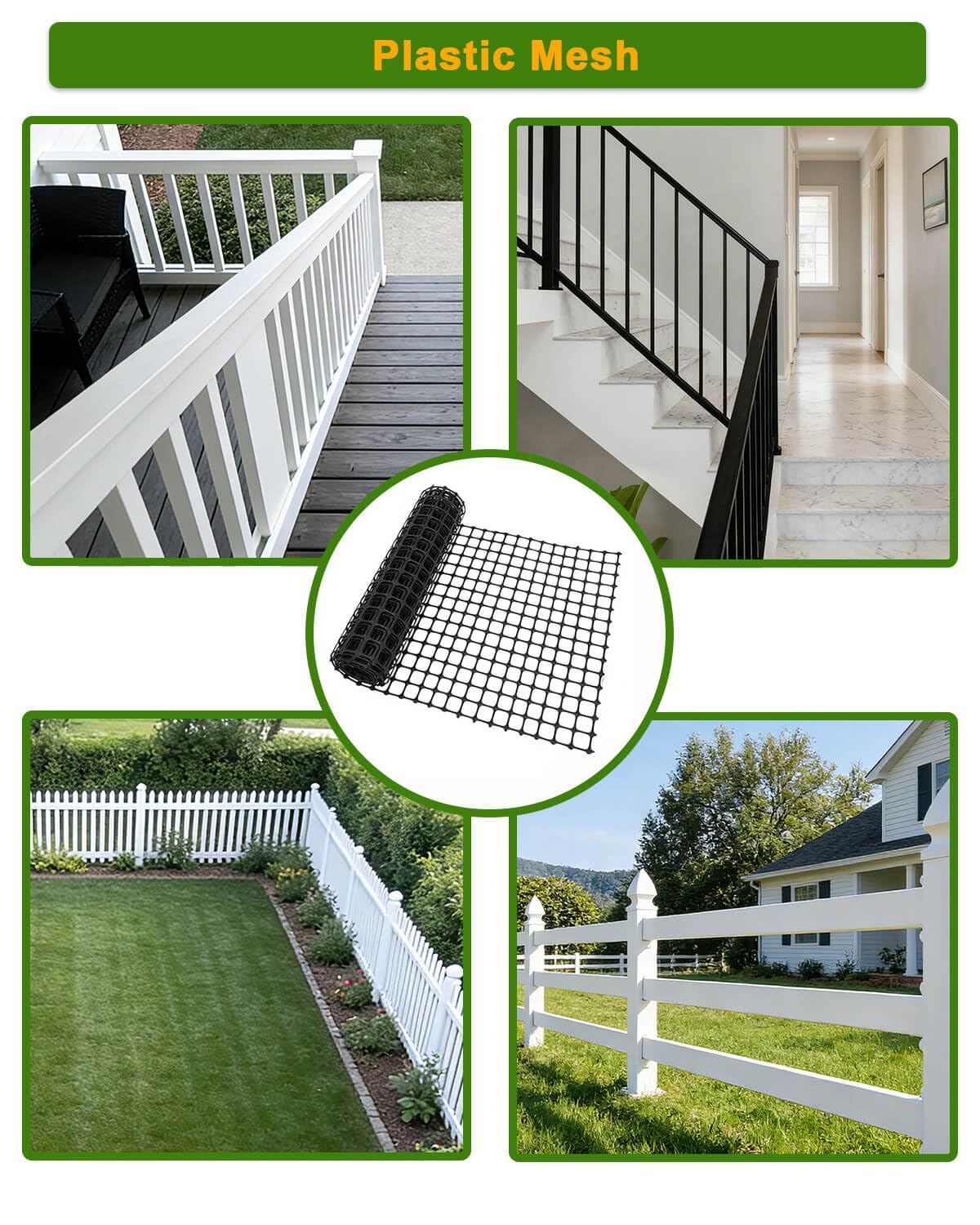 AireKouzia garden netting fence roll in black allowing light through while deterring wildlife
