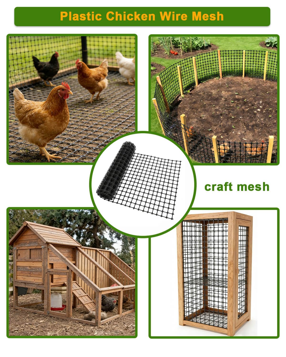 AireKouzia multi-use fence roll with zip ties and gloves included for quick setup