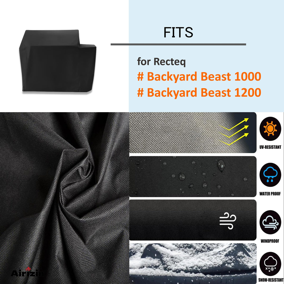 Airizin 600D material cover offers durable protection against cracking