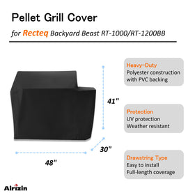 Airizin Backyard Beast 1200 cover keeps the larger pellet grill dry