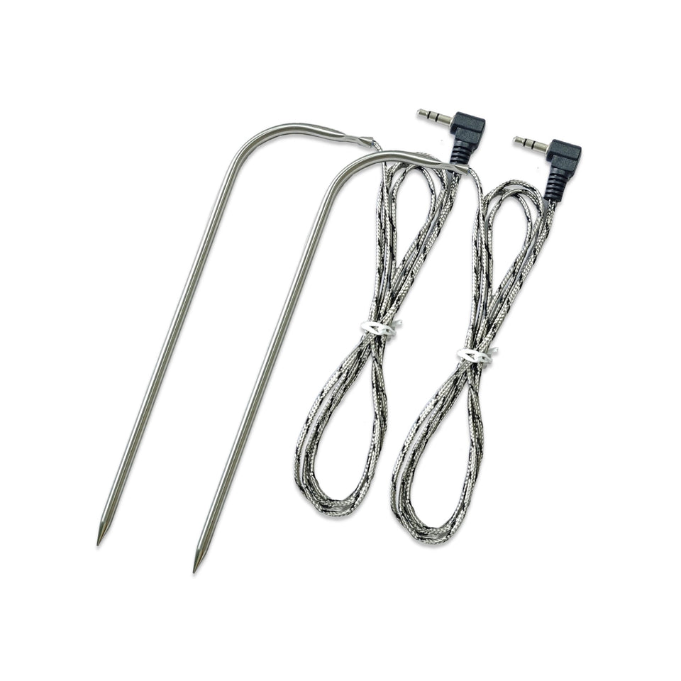 Airizin meat probes replacement 2-pack for Traeger BAC431 with dual-zone capability.