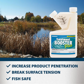 Airmax Treatment Booster Plus pond application protecting aquatic life.