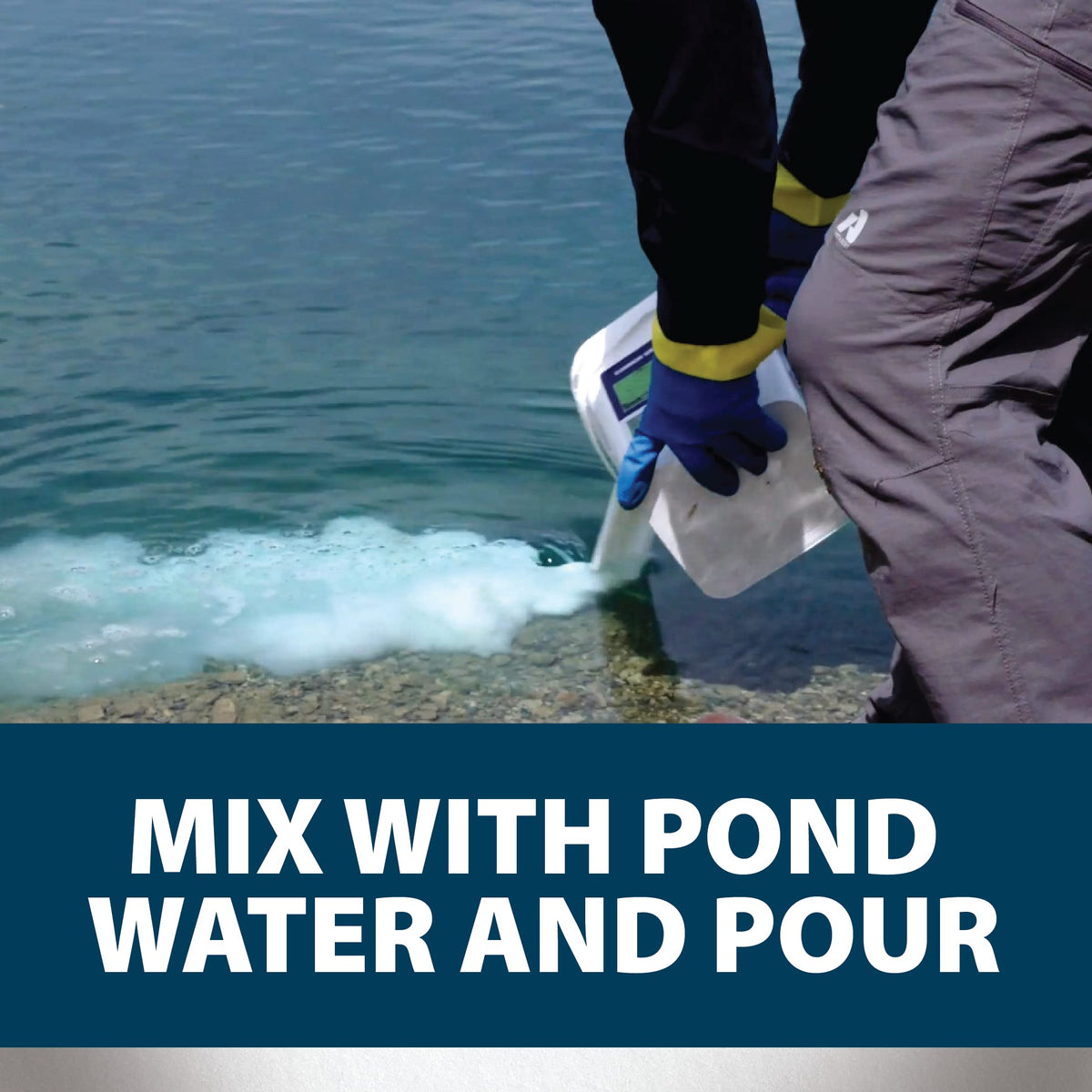 Airmax WipeOut edge application shows shoreline treatment for even coverage.
