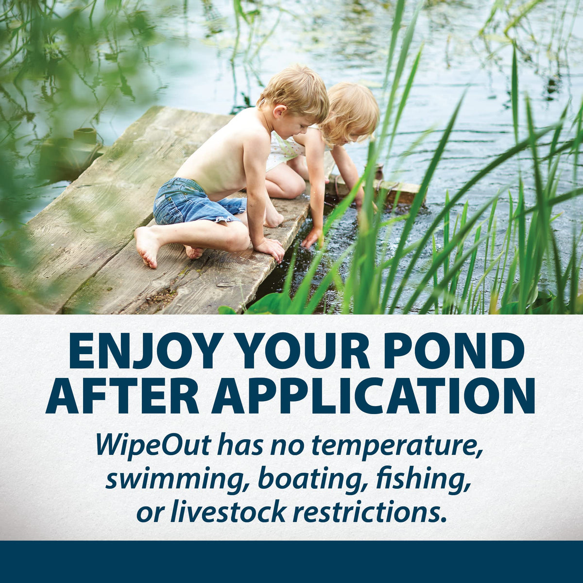 Airmax WipeOut weed coverage across the pond environment for seasonal care.