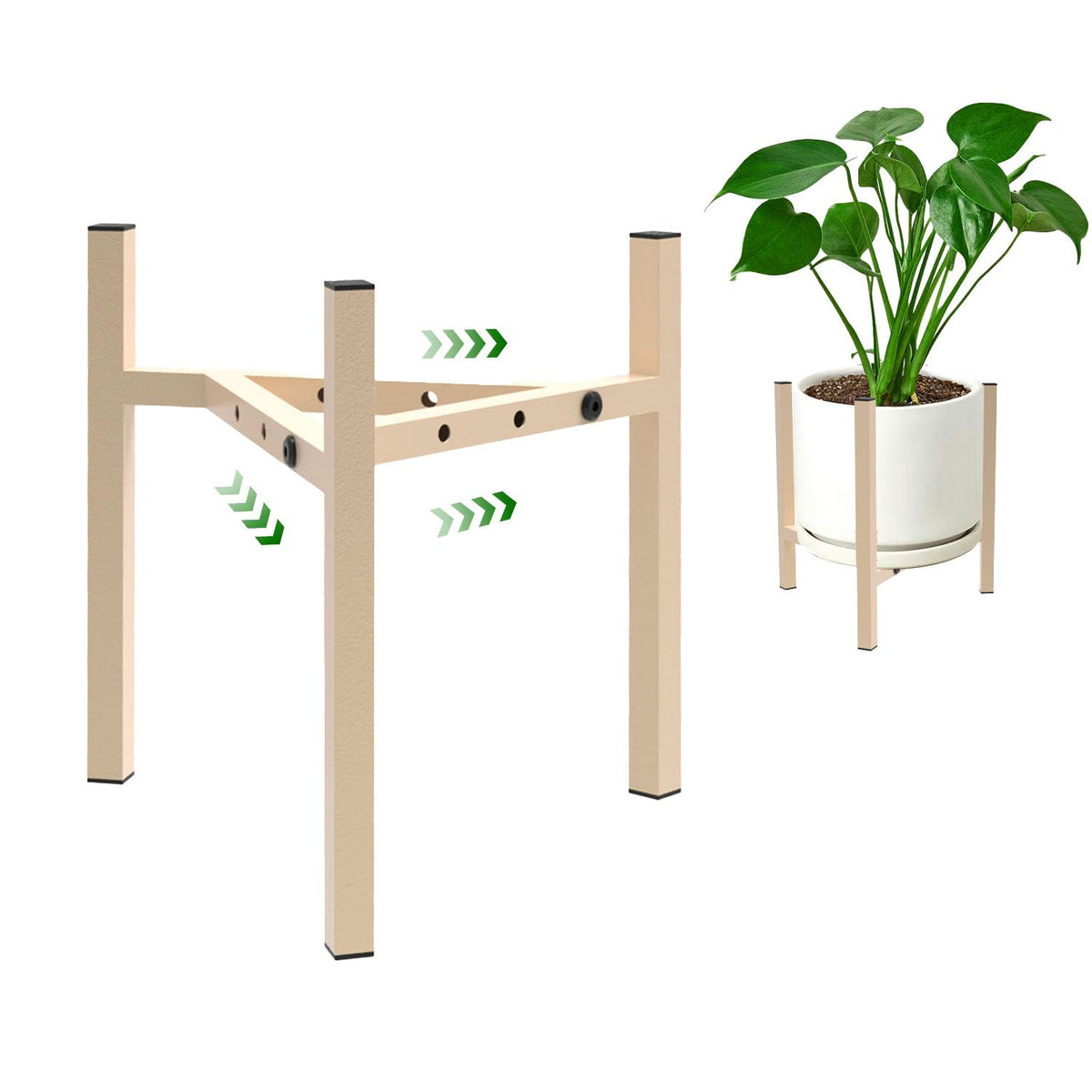 Airpark adjustable plant stand displaying 8–12 inch pot width for flexible setups.